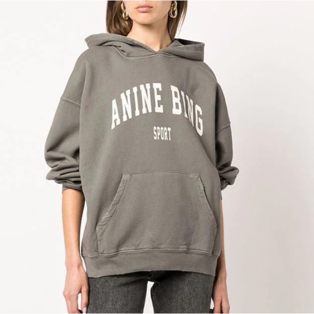 Anine Bing Harvey Sweatshirt In Dusty Olive